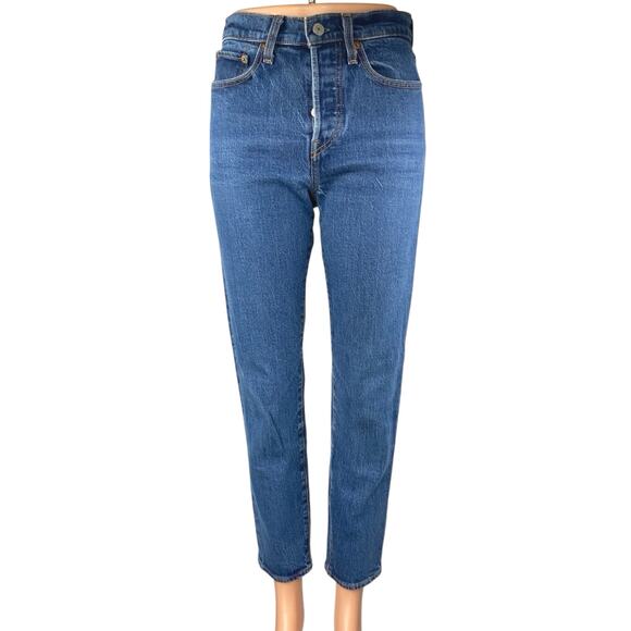 Levi's Wedgie Women's Blue High Rise Skinny Straight Denim Jeans Pants Size 28 - Picture 1 of 7